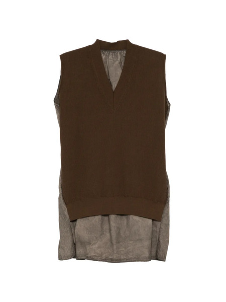  Uma Wang V-neck Sleeveless Top - Brown 