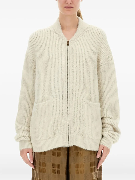  Uma Wang Zip-up Pocket Cardigan - Neutrals 