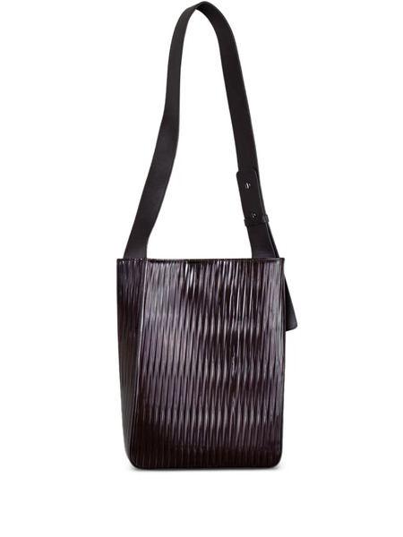 Umber Postpast Book Pleated Leather Shoulder Bag - Brown 