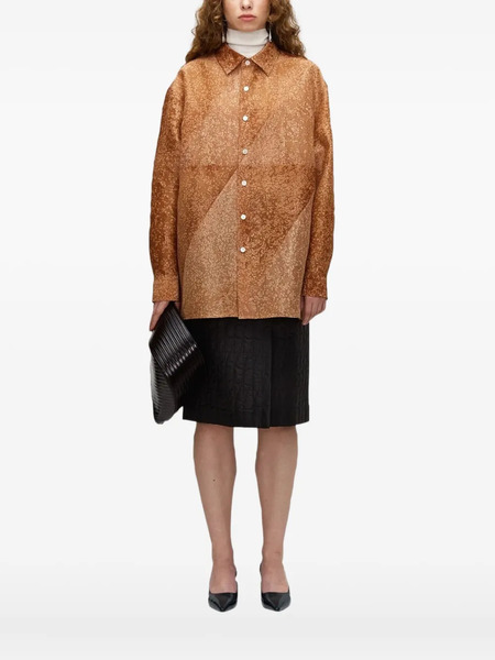  Umber Postpast Natural-dyed Silk Shirt - Orange 