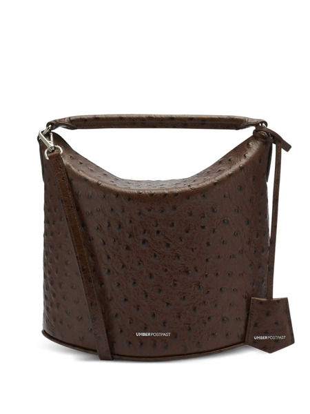  Umber Postpast Ostrich-effect Leather Tote Bag - Brown 