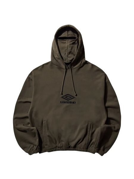  Umbro Hooded Face Mask Sweatshirt - Brown 