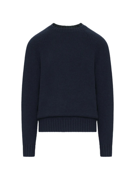  Umit Benan Ribbed Crew-neck Sweater - Blue 