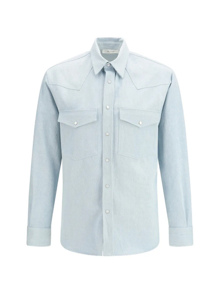  Umit Benan Western Denim Shirt - Blue 