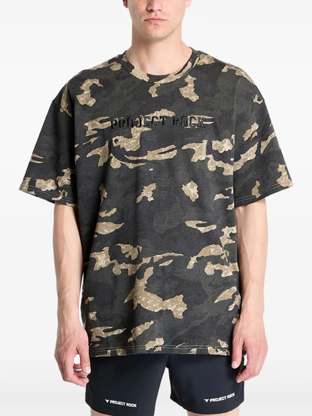  Under Armour Project Rock Camo-print T-shirt - Grey 