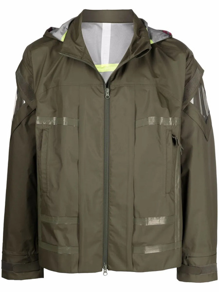  Undercover A-print Hooded Jacket - Green 