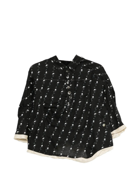 Undercover Bird Print Blouse - Black 