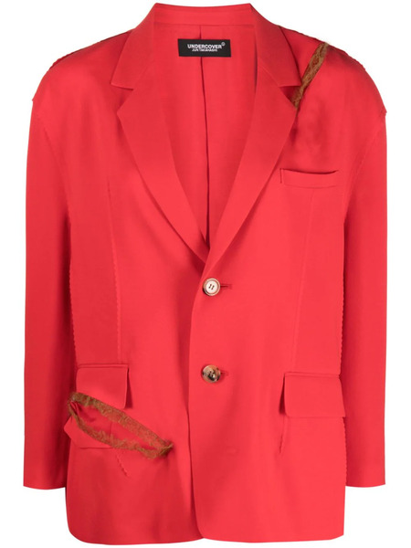  Undercover Boxy Distressed Tulle-trim Blazer - Red 