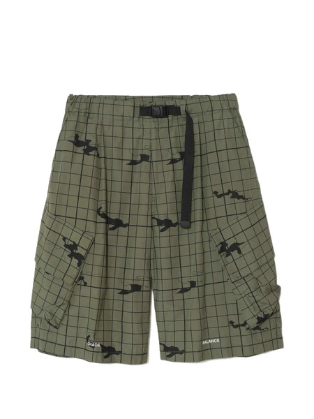  Undercover Camouflage Grid Shorts - Green 