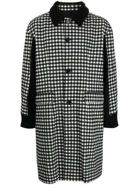  Undercover Check-print Single-breasted Coat - Black 