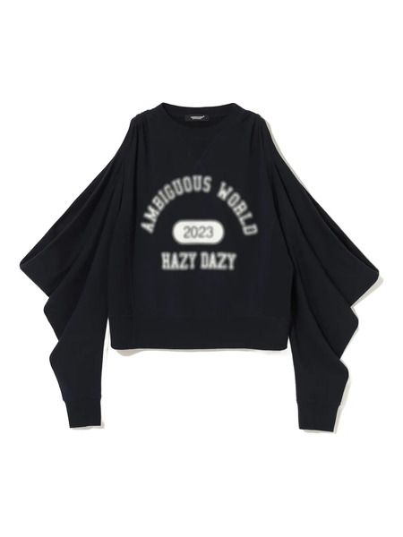  Undercover Graphic-print Draped-sleeves Sweatshirt - Blue 