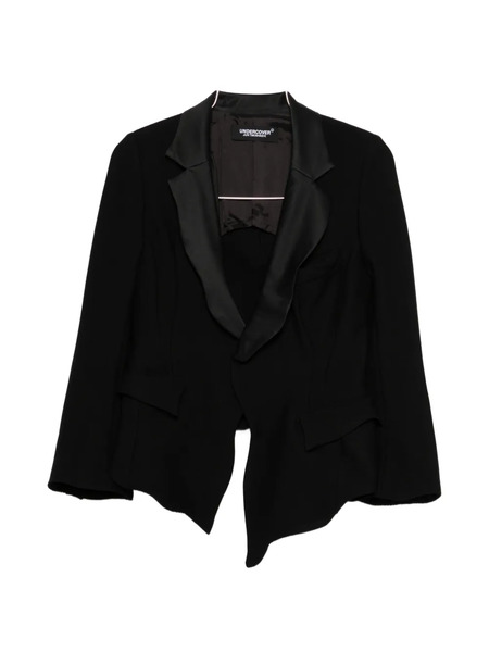  Undercover Notched Lapel Asymmetric Jacket - Black 