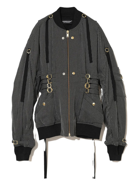  Undercover Pinstripe Bomber Jacket - Black 