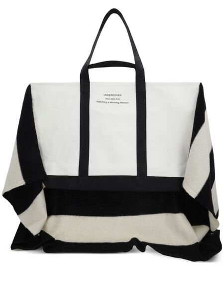  Undercover Striped Tote Bag - White 