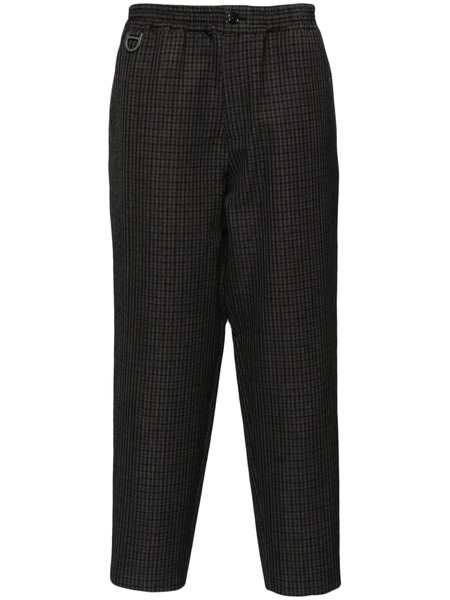  Undercover Windowpane Pattern Cropped Trousers - Black 