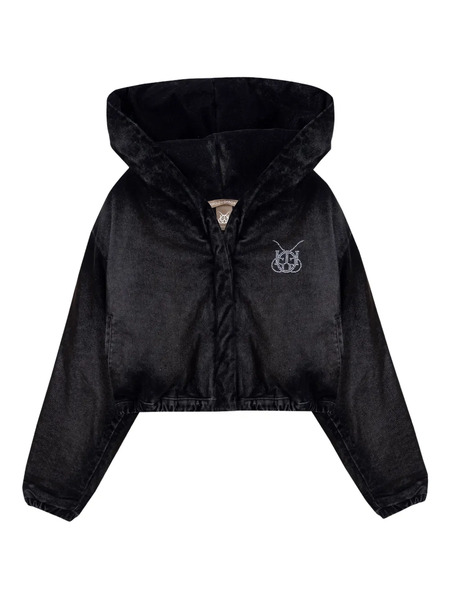  Undergold X Garcias Santa Unión Velvet Cropped Jacket - Black 