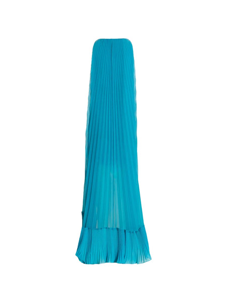  Ungaro Pleated V-neck Dress - Blue 