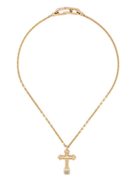  Uniform Object 18kt Yellow Gold Cross Diamond Necklace 