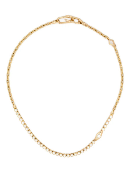  Uniform Object 18kt Yellow Gold Vessel Tennis Diamond Necklace 