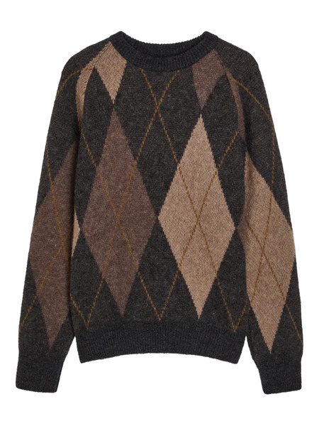  Universal Works Diamond Crew-neck Sweater - Grey 