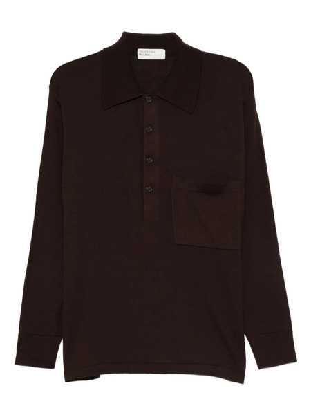  Universal Works Polo-neck Patch-pocket Sweater - Brown 