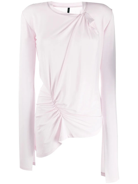  Unravel Project Asymmetric Long Sleeve Top - Pink 