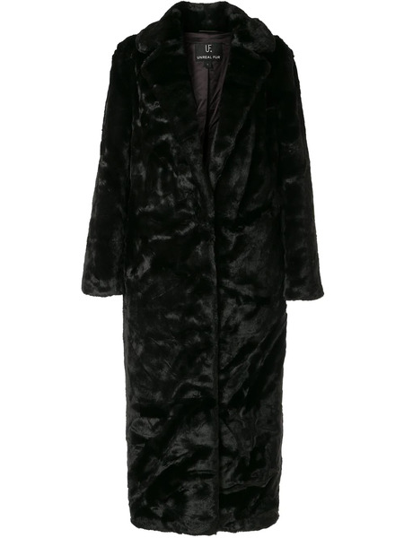  Unreal Fur Black Bird Faux-fur Coat 