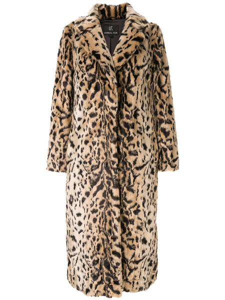  Unreal Fur Leopard-print Coat - Brown 