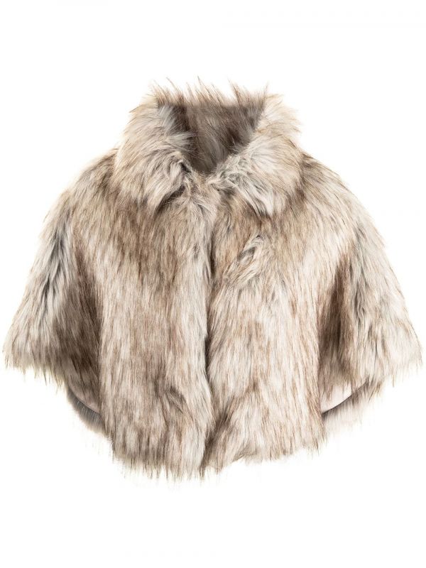  Unreal Fur Nord Faux-fur Cropped Cape - Brown 