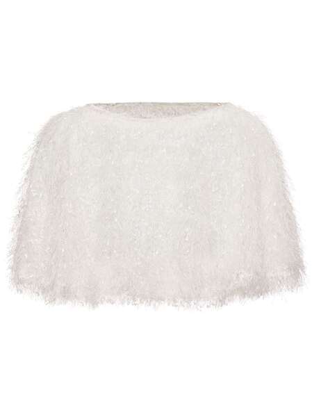  Unreal Fur Pluma Round-neck Cropped Cape - White 