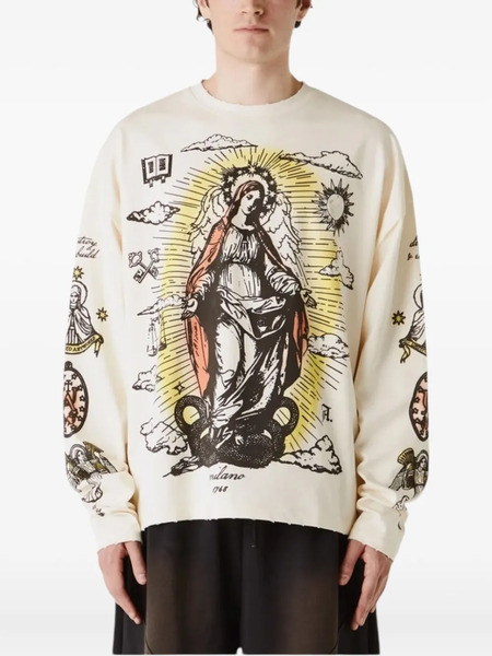 Untitled Artworks Sacred Graphic-print Long-sleeve T-shirt - Neutrals 