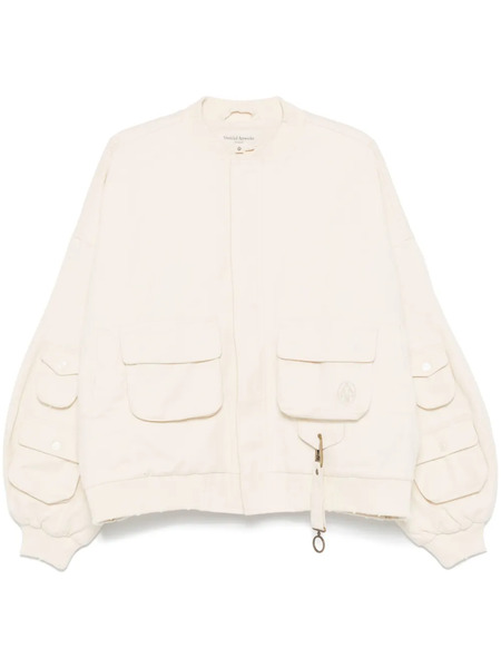  Untitled Artworks Washed Cargo Bomber Jacket - Neutrals 