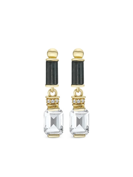  V Jewellery Agate Drop Earrings - Gold 
