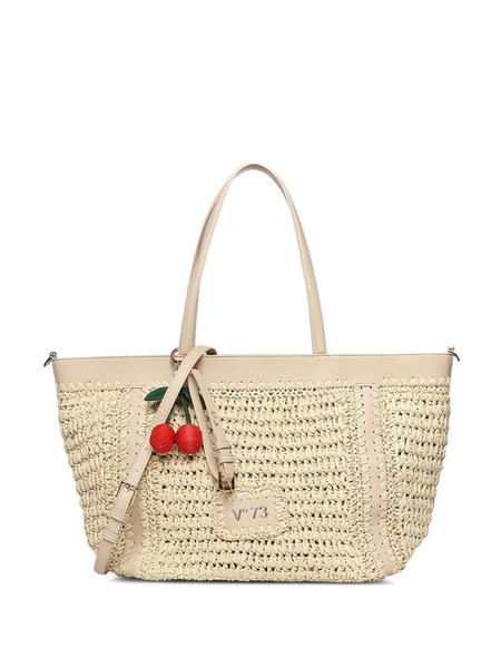  V°73 Cherry Embellishment Shoulder Bag - Neutrals 