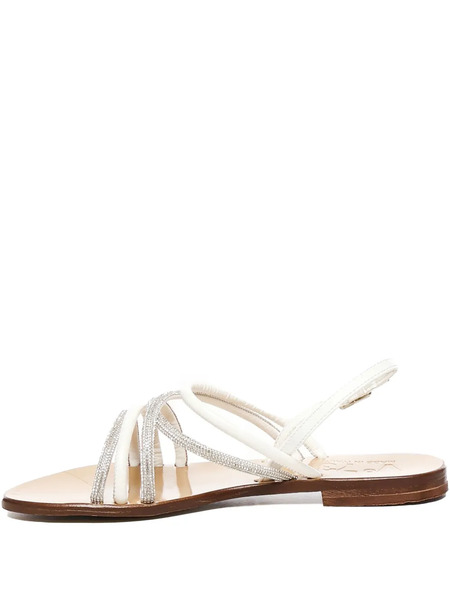  V°73 Embellished-strap Flat Sandals - White 