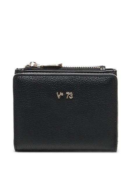  V°73 Lettering Logo Zip Wallet - Black 