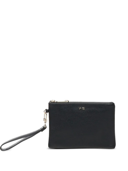  V°73 Logo-lettering Clutch Bag - Black 