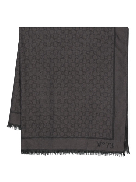  V°73 Logo-pattern Scarf - Black 