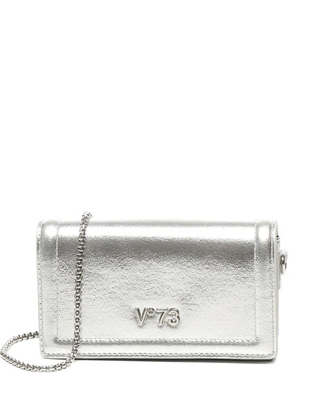  V°73 Metallic-effect Flap Shoulder Bag - Grey 