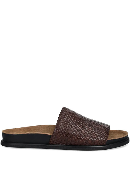 Vagabond Effie Woven Leather Slides - Brown 