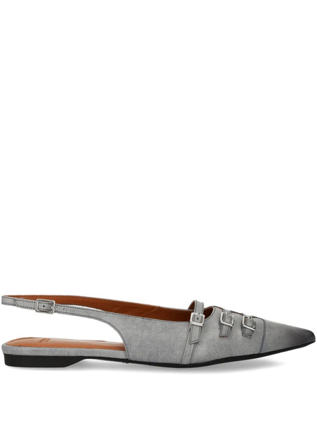  Vagabond Hermine Buckle Slingback Ballet Flats - Grey 
