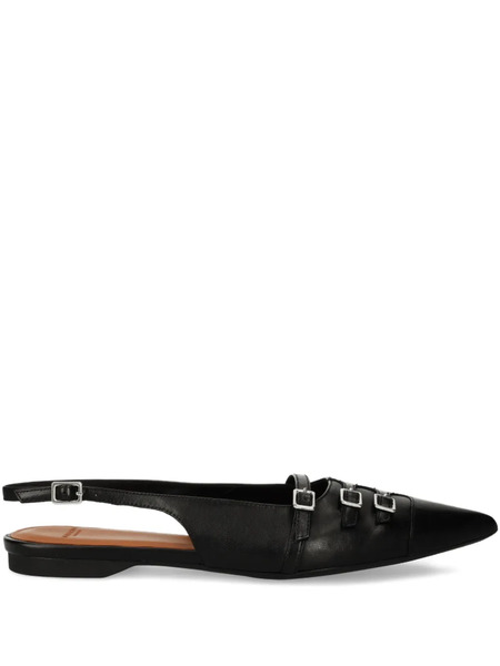  Vagabond Hermine Pointed-toe Buckled Ballet Flats - Black 