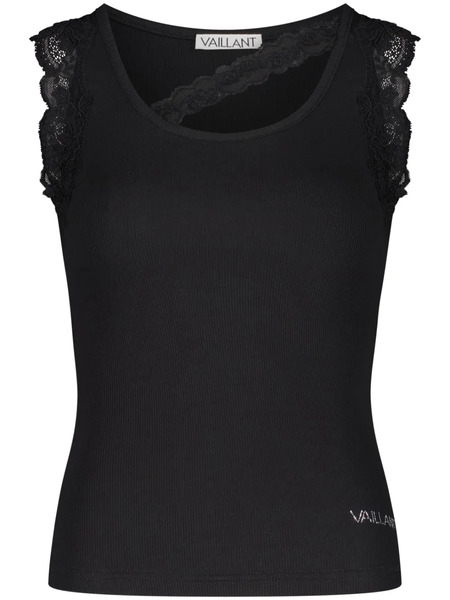  Vaillant Studio Lace-trim Ribbed Tank Top - Black 