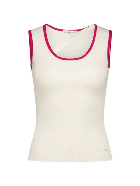  Vaillant Studio Ribbed Lace-trim Tank Top - Neutrals 