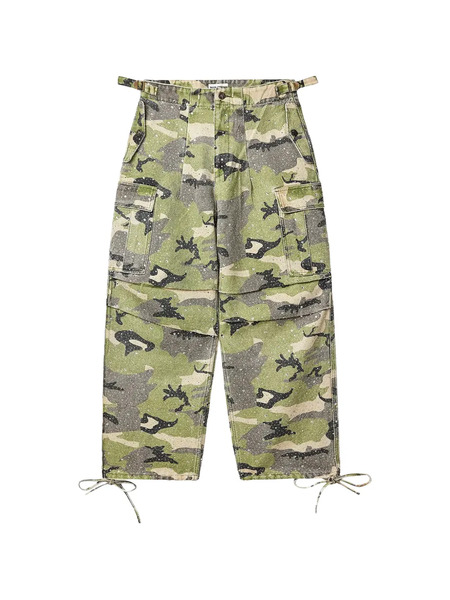  Vale Crystal Camouflage Cargo Trousers - Green 