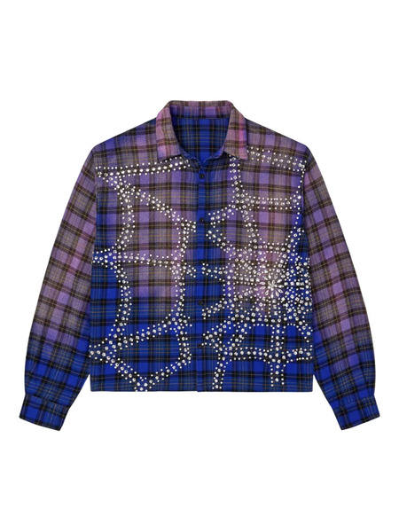  Vale Inferno Flannel Embellished Shirt - Blue 