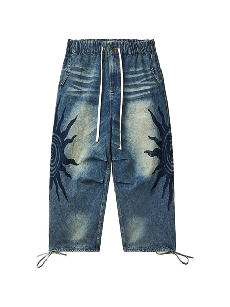  Vale Sun-motif Jeans - Blue 
