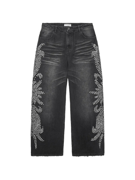  Vale X Mono Tsunami Stud-embellished Jeans - Black 
