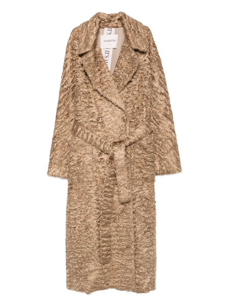  Valentini 1972 Belted Textured-weave Coat - Gold 