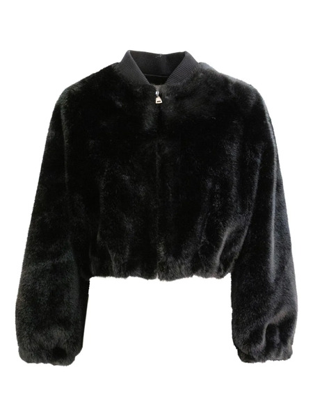  Valentini 1972 Long-sleeve Faux-fur Bomber Jacket - Black 